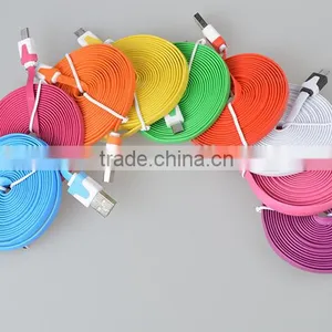 Multi-color Flat Wire Micro Usb a Data Charging Cable for Iphone thumbnail-2