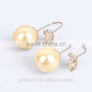 New Pentagram Temperament Hook Natural Pearl Zircon Stud Earrings thumbnail-3