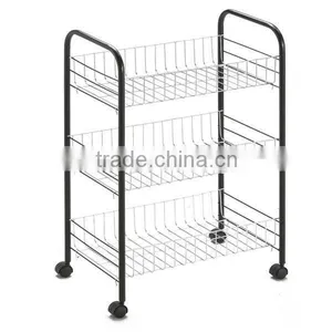 3 Tier Mobile Metal Kitchen Storage Rack thumbnail-1