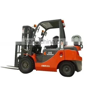 China Manufacturer Material Handling Equipment Factory Price 2.5 Ton LPG Forklift Gasoline Forklift Price thumbnail-1