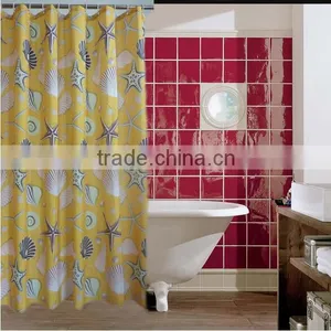 Letter Printed Fresh Style Polyester Mildew Resistant Shower Curtain thumbnail-3