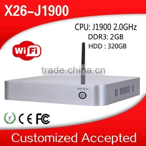 Fanless Small System X26-J1900 Celeron Quad Core Mini PC Win 7 Vensmile W10 i5 5257u 4G RAM 128G SSD With VGA thumbnail-1