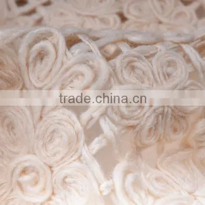 New Item Wool Flower Pattern Organza Lace Embroidery Fabric for Clothes thumbnail-2
