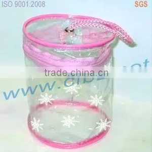 Pink Plastic Gift Bag With Zipper and Rope Handle thumbnail-1