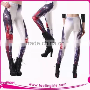 New Design Flower Custom Printed Colorful Running Girls Tights thumbnail-6
