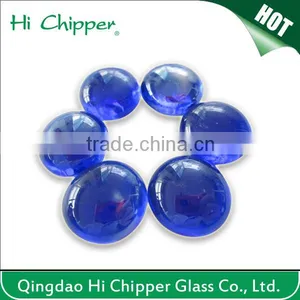 Cobalt Blue Flat Back Lampwork Colored Glass Pebbles for Garden thumbnail-1