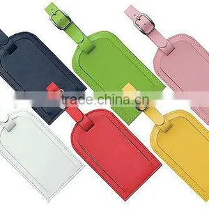Multi Color Shaped Luggage Tags With Leather Flap thumbnail-1