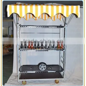 Metal Plant Trolley With Wheels and Sunshade Roof thumbnail-3
