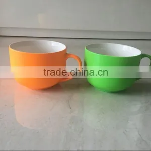 Porcelain Coffee Cup,small Coffee Cups,green and Orange Color. thumbnail-1