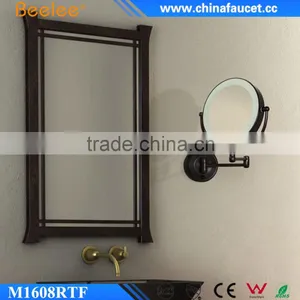 Beelee ORB Copper Double Side Cosmetic Wall Mounted Mirror With LED Light Quality Choice thumbnail-2