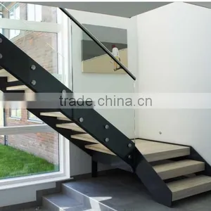Indoor Iron Wood Straight Staircase Design for US Decoration ---YUDI thumbnail-1