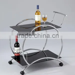 Glass Wine Serving Trolley Cart thumbnail-1