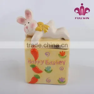 Easter Ceramic Porcelain Canister Square Ceramic Canister thumbnail-1