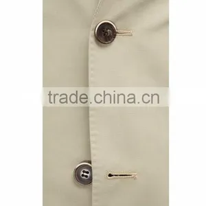 BESPOKE KHAKI PLAIN SUIT FOR MEN thumbnail-2