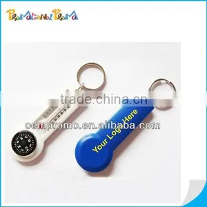 Pocket Compass Keychain With Thermometer thumbnail-1