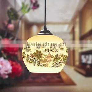 Jingdezhen Pastel Decal Outdoor Pendant Light Ceiling Pendant Light thumbnail-2