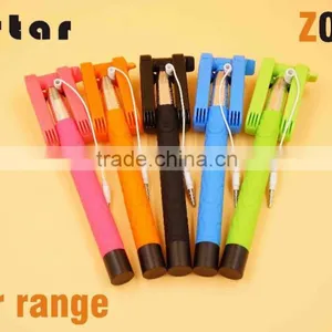 2015 Hottest KJstar Z06-4 Volume Key Cable Selfie Stick With Foldable Designed Smart Phone Clip thumbnail-6
