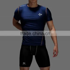 Men's Compression Tights T Shirt Running Bicycle Fitness Tees Outdoor Moisture Wicking Quick-drying T-shirt thumbnail-1