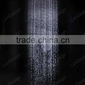 Chrome Finish Led Shower Faucet Embed Ceiling Square Shower Set Stainless Steel Shower Head With Led Hydro Power Lights thumbnail-6
