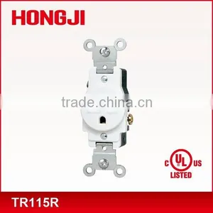 UL Approval Commercial Grade Side Wired Only 2 Pole 3 Wire Grounding Single Receptacle Tamper Resistant 15A/125V,5-15R thumbnail-1