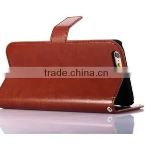 Factory High Quality Crazy Horse Pattern Wallet PC+PU Leather Case for IPhone 6 Plus Case With Photo Frame With Card Slot thumbnail-3