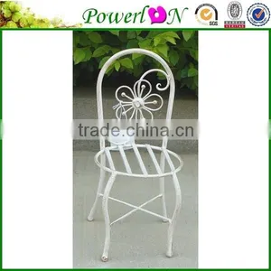 Sale Antique Wrough Iron Chair Shape Flower Plant Stand Garden Ornament For Decking Patio Backyard J08M TS05 G00 X00 PL08-5849 thumbnail-1