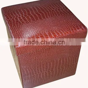 Stronger!! BRICK CROCODILE Leather Foldable Storage Stool thumbnail-1