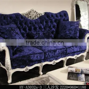 High Density PU Foam Sofas, 1+2+3 Wooden Hand Carving Living Room Sofas thumbnail-4