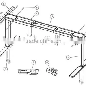 3 Stage Lifting Columns for Electric Height Adjustable Table Legs thumbnail-4