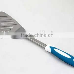 PP+TPR Material Handle Type Cooking Tool Stainless Steel Frying Turner With Gear Edge thumbnail-1