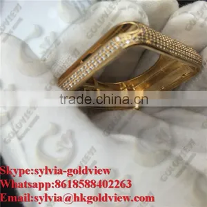 2016 New Arrival for Apple Watch Gold Housing Case Cover, Gold Diamond Case Housing for Apple Watch thumbnail-2