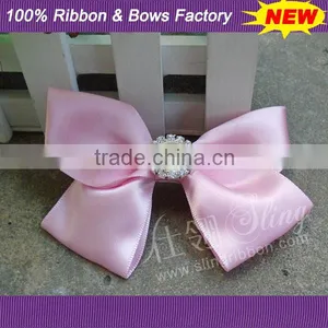 Kids Hair Bows, Polyester Satin Bows, Pink Satin Bows thumbnail-1