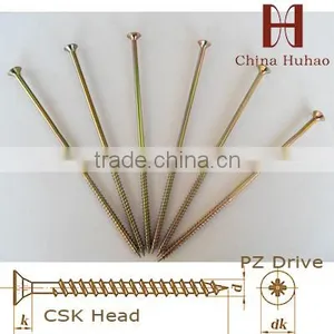 Long Size Coating Yellow Zinc PZ Drive Chipboard Screw Fibre Board Nail to Wood Partial Thread thumbnail-3
