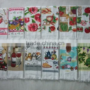 Silk Screen Pigment Custom Kitchen Towel Cotton Tea Towel Softtextile Home Textiles thumbnail-1