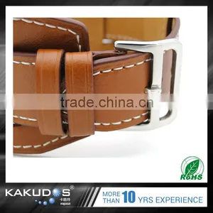 Black / Brown / Red / Blue Choose Custom Logo Accepted Cuff-leather Band for IWatch thumbnail-2