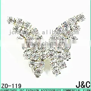 Butterfly Shaped Rhineston Zamac Button thumbnail-1