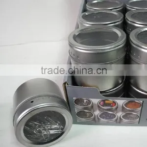 Pepper and Salt Tin Spice Containers With Magnetic on the Bottom thumbnail-2