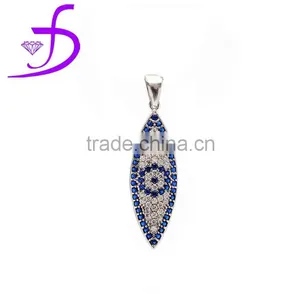 China Factory Direct Sale Real Diamond Evil Eye Charm Necklace thumbnail-1