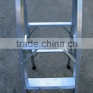 Aluminium One-Sided Folding 3 Step Ladders thumbnail-1