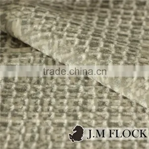 Coffee Plain Pattern 100% Polyester Back China Flocking Plain, Sofa Upholstery Textile Fabric thumbnail-4