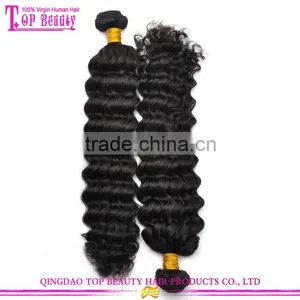 2015 Top Selling 100% Real Malaysian Deep Wave Hair Factory Price Brand Name Hair Weave thumbnail-3