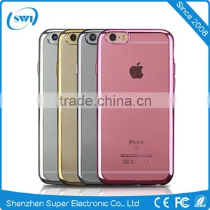 Plating Electroplating Clear Crystal TPU Soft Phone Case Cover for i Phone 6 6G Case thumbnail-1