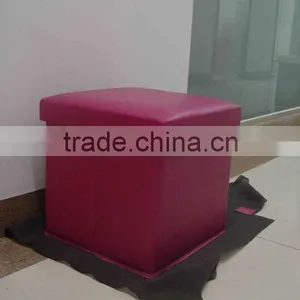 15"X15"X15" OTTOMAN IN PU-PINK thumbnail-1