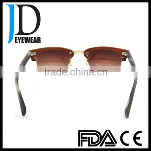 Hot Sell Custom Made OEM Fashion Half-Rim Wooden Sunglasses thumbnail-4