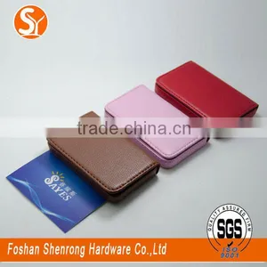 Yellow Leather and Metal Material Credit Card Case With Printing Logo thumbnail-6