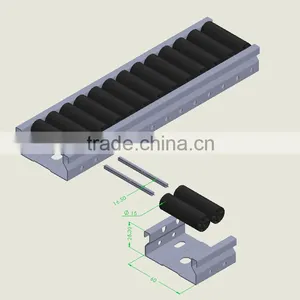 JY-2046E|4 Meters PE Black Wheel Roller Track|Low Sound Metal Roller Track Systems thumbnail-2