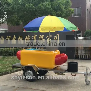 2.2m Long Hot Dog Fast Food Trailer / Kebab Grill Mobile Food Cart / Stainless Steel Material Cargo Box Food Kiosk Design thumbnail-2