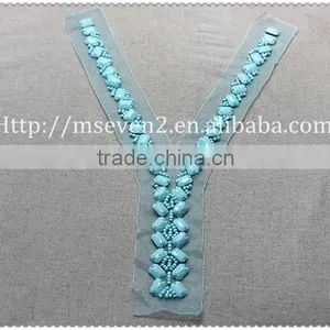 Wholesales Fancy Acrylic Beaded Collar Garment Accessories Ladies Fashion Beaded Neck Lace Collar Trim thumbnail-5