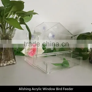 Wholesale A009 Large Acrylic Window Bird Feeder - Squirrel-proof - Clear Acrylic - See Birds Feed Close Up From Inside Your Home thumbnail-1