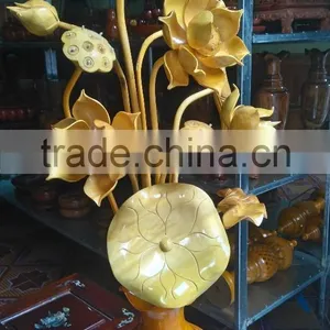 Cheap Wooden Vase for Home Decoration, Lotus Flower Vase thumbnail-2